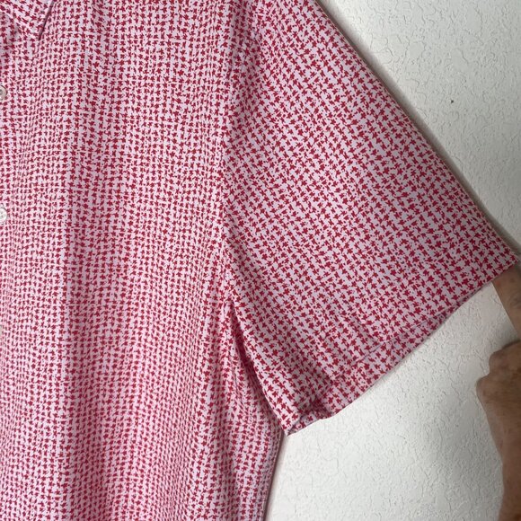 Perry Ellis Motion Shirt Mens XL Red Button Down Slim Fit Short Sleeve Casual Pr - Picture 4 of 9